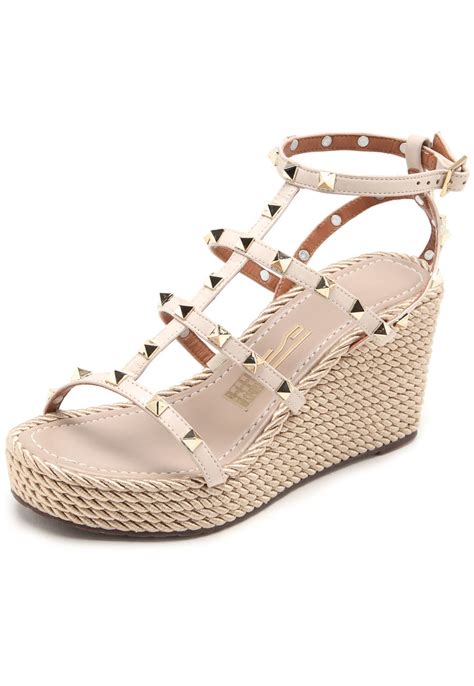 Sandália Couro Santa Lolla Plataforma Nude Compre Agora Dafiti Brasil