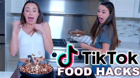 Trying Tiktok Food Hacks Merrell Twins Youtube