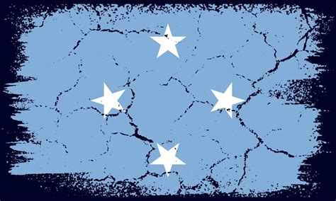 Premium Vector Flat Design Grunge Micronesia Flag Background