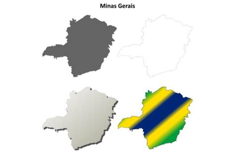 Minas Gerais Outline Map Set Graphic By Davidzydd Creative Fabrica