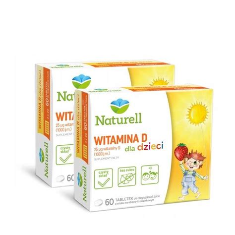 Naturell Witamina D Dla Dzieci 60 Tabletek Witamina D Witaminy