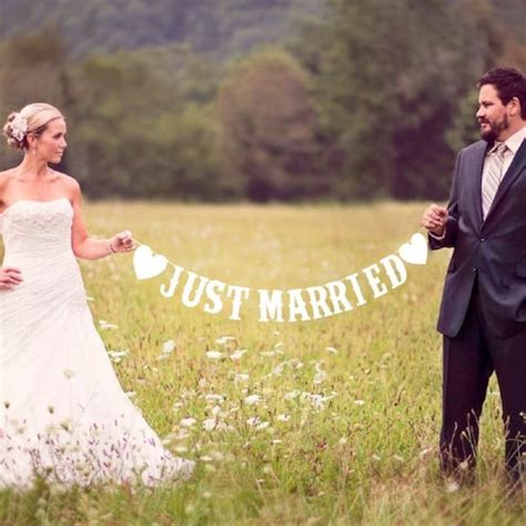 Just Married Banner - Etsy