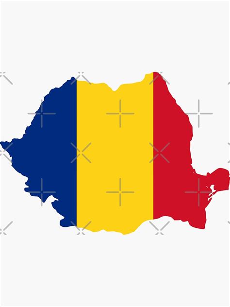 Romania Flag Map Sticker For Sale By Limitlezz Redbubble