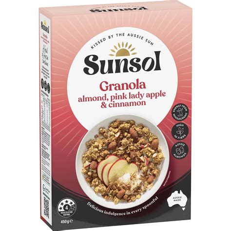 Sunsol Granola Almond Pink Lady Apple Cinnamon G Woolworths