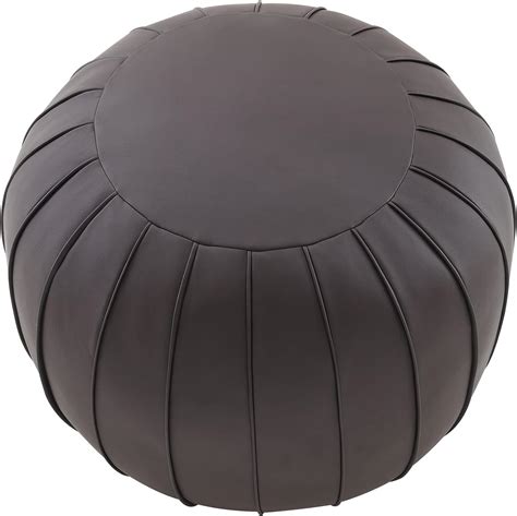 C Comfortland Unstuffed Faux Leather Ottoman Pouf Round Foot Rest Poof