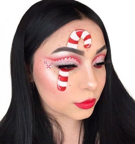 Candy Cane Make Up Look Christmas Eye Makeup Holiday Eye Makeup