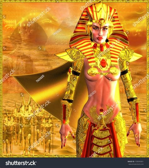 Egyptian Warrior Queen Ancient Egyptian Woman Stock Illustration ...