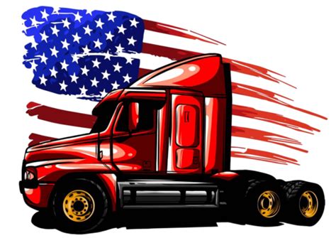 Illustration Of A Stars And Stripes American Truck In Vector Graphic Design Vector Flag Mini