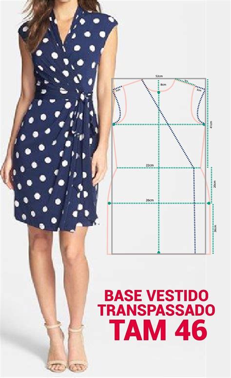 Molde Vistido Transpassado De Malha Tamanho Fair Dress Template