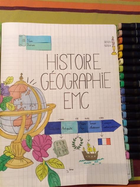 Page de garde histoire géo EMC Page de garde anglais Couvertures