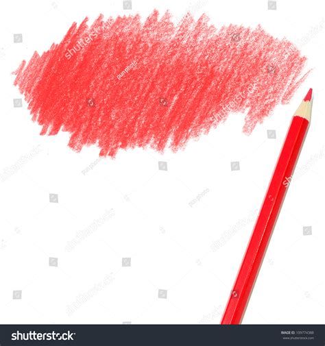 Red Colored Pencil Drawing On White Stock Photo 109774388 | Shutterstock