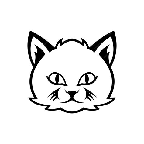 Premium Vector Cute Cat Mascot Logo Line Art Design Illustration