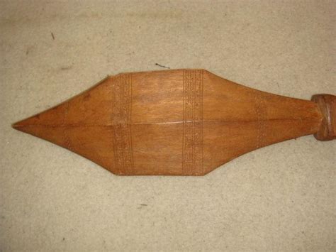 Vintage Samoantongan Wood War Club Hand Carved Geometric Decorations