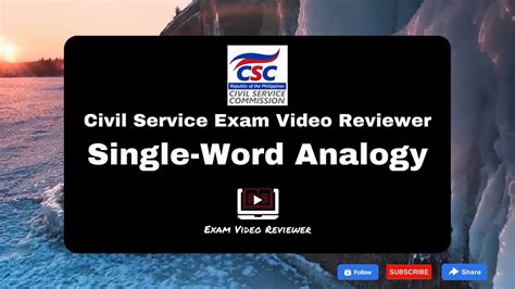 Single Word Analogy Civil Service Exam Video Reviewer Youtube