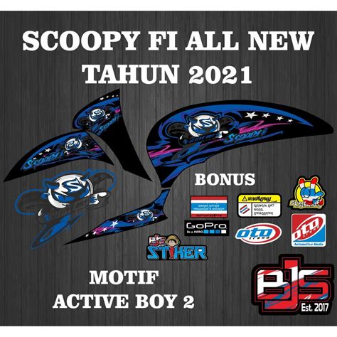 Jual COD Striping Sticker Stiker Polet Lis Scoopy All New 2021 Motif