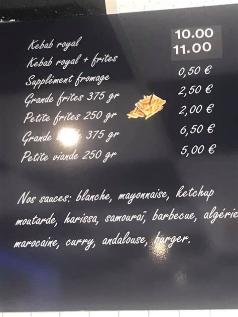 Carta Del Restaurante Pacha Kebab La Chapelle De Guinchay