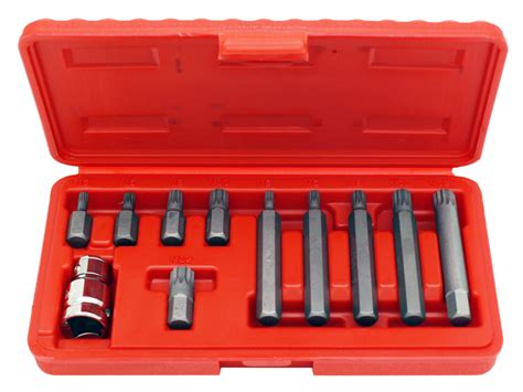 11-pc. 12 Point Spline Bit Set