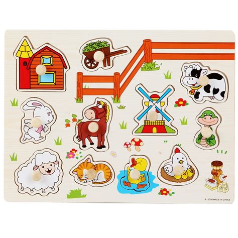 Puzzle En Bois B B Animaux De La Ferme Maison Du Bois