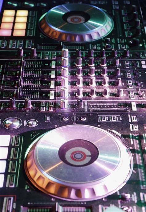 DJ Control Gear, Electronic Night Party Stock Photo - Image of mixer ...