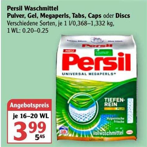 Persil Waschmittel Pulver Gel Megaperls Tabs Caps Oder Discs