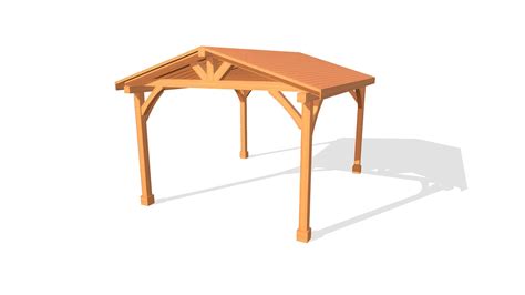 Custom Thick Timber Toledo Wood Pavilion 3d Model By Forever Redwood