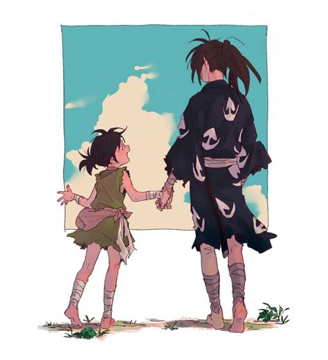 Safebooru 1boy 1girl Age Difference Bandage Barefoot Black Hair Brown