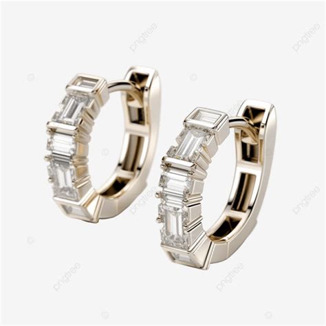 Emerald Cut Diamond Hoop Earrings Emerald Cut Diamond Diamond Hoop