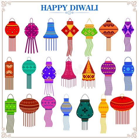 Colorful Kandil for Diwali Decoration Stock Vector - Illustration of ...