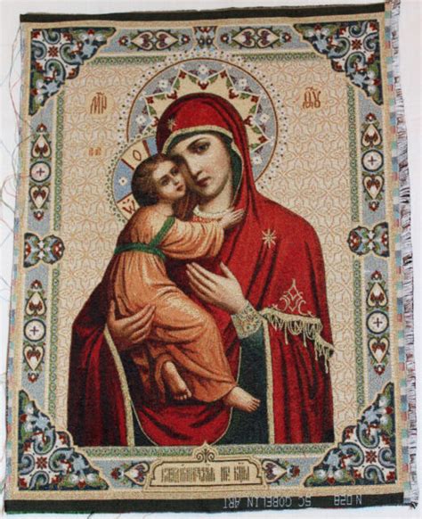 Gobelin Tapestry Orthodox Icon Of Mother Of God Theotokos Of Vladimir