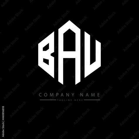 bau letter logo design  polygon shape bau polygon logo monogram
