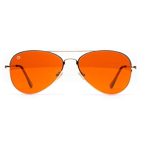 Rainbowoptx Orange Sunglasses Gold Aviator Frames Men And Women — Rainbow Optx™