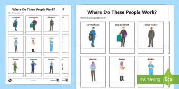 Where Do These People Work Worksheet Worksheet Requests Sen