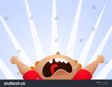 Cartoon Illustration Screaming Child Vector Illustration Stock Vector ...