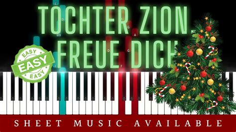 Tochter Zion Freue Dich Christmas Carol Easy Piano Tutorial YouTube