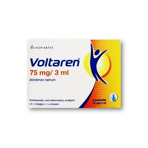 Voltaren 75 Mg 3 Ml Diclofenac Sodium Im Iv 6 Ampoules