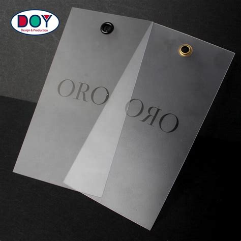 Custom Screen Print Logo Cloth Clear Transparent PVC Plastic Hang Tags | DOYLabel