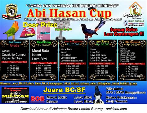 Lomba Burung Berkicau Abi Hasan Cup Palembang Minggu Semua