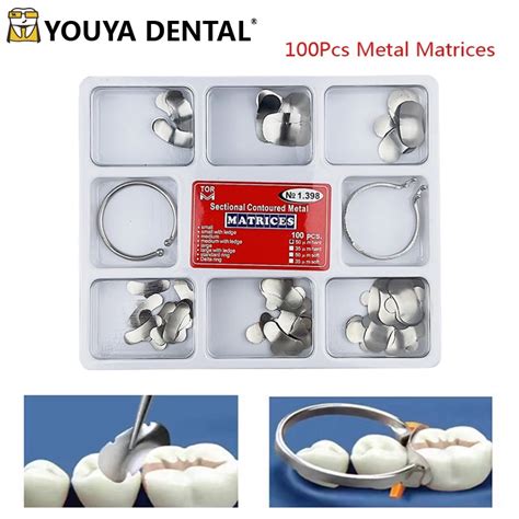 Pcs Dental Sectional Contoured Matrices Matrix Bands With Rings