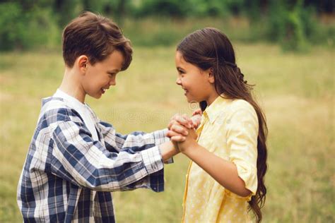 Two Cute Little Kids Having Fun Together. Stock Image - Image of love ...