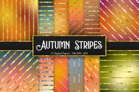 Autumn Stripes Glitter Background Graphic By Pinkpearly Creative Fabrica