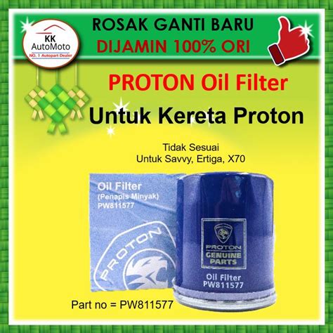 Pw Proton Genuine Oil Filter Biru Saga Blm Fl Flx Persona Lama