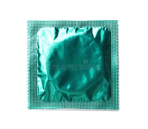 Condom Package On White Background Top View Safe Sex Stock Photo