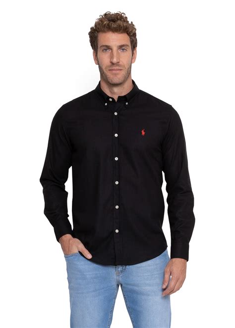 Camisa Ralph Lauren Masculina Custom Fit Linho Preta Replay Store