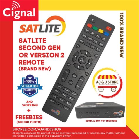 Satlite Second Generation Or Version Remote With Free Pcs Batteries