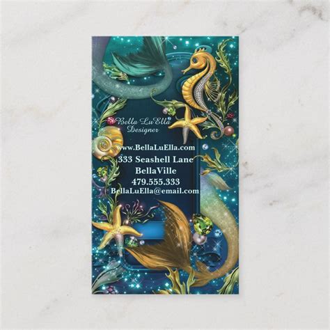 Under The Sea Mermaid Nautical Business Cards Zazzle Graphic