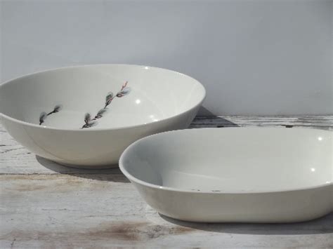 Pussy Willow Print 50s Vintage W S George China Dinnerware Set For 6