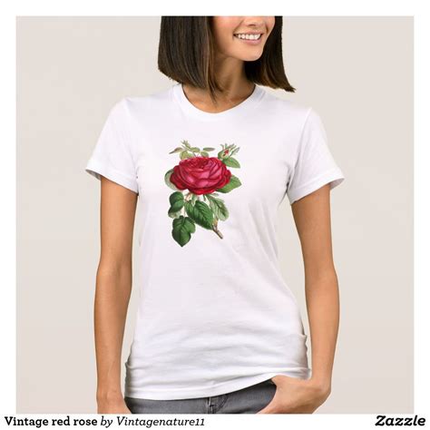 Vintage Red Rose T Shirt Rose T Shirt T Shirts For Women Pink Tshirt