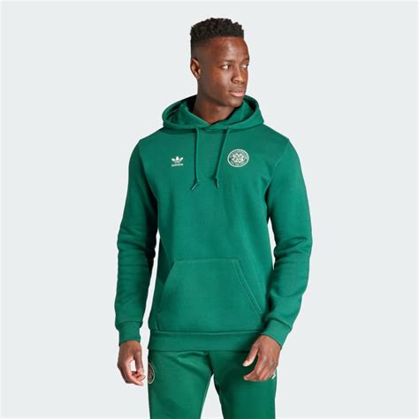 Adidas Celtic Fc Essentials Trefoil Hoodie Green Free Delivery