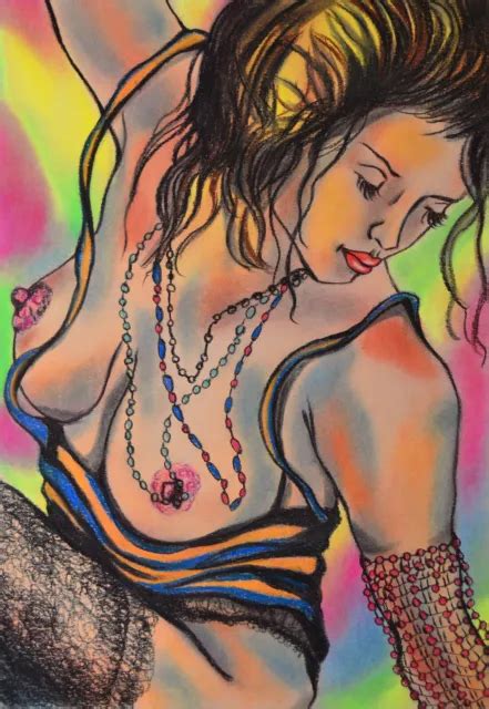 Original Pastel Akt Female Drawing Nude Nu Dessin Pepita Basilius X