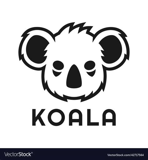 Cool koala head logo design inspiration Royalty Free Vector